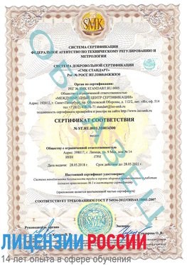 Образец сертификата соответствия Выборг Сертификат OHSAS 18001
